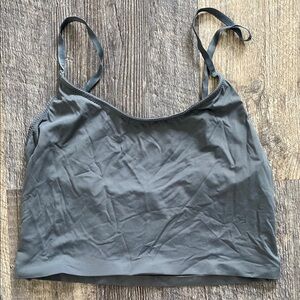 Out From Under Chic Gray Crop Top with Straps